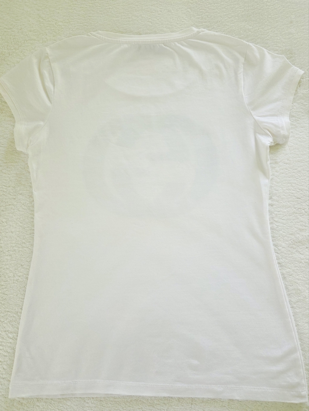 Vintage!!! GUCCI ✨️ Women's White Cotton Crystal Logo Stretch T-Shirt Size S - Picture 10 of 15